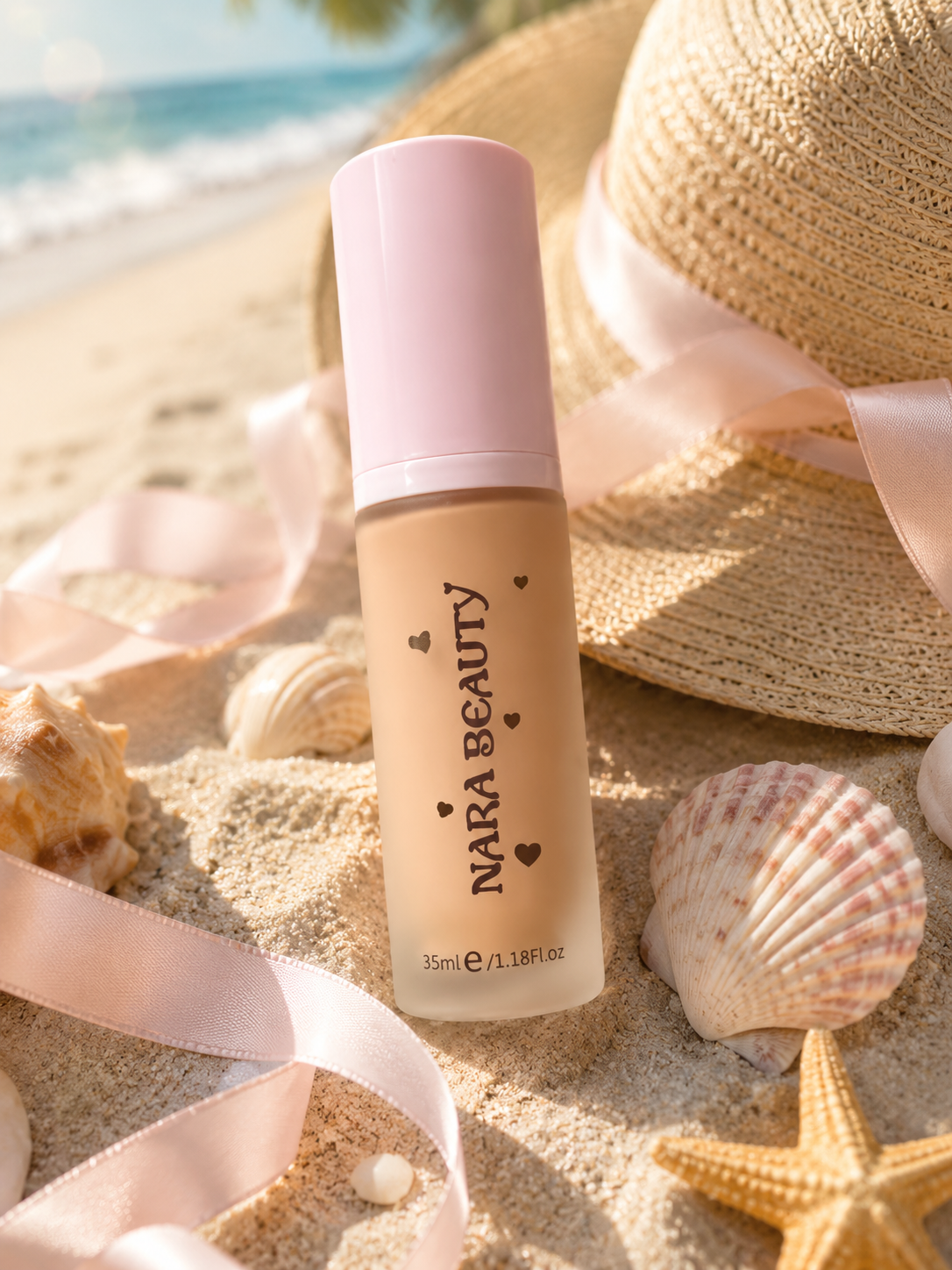 NATURAL SUNSCREEN BRIGHTENING WATERPROOF FULL COVERAGE CREAM FOUNDATION - medium skin tones