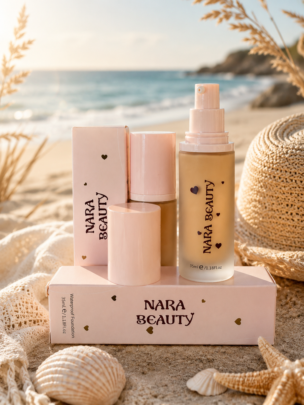 NATURAL SUNSCREEN BRIGHTENING WATERPROOF FULL COVERAGE CREAM FOUNDATION - medium skin tones