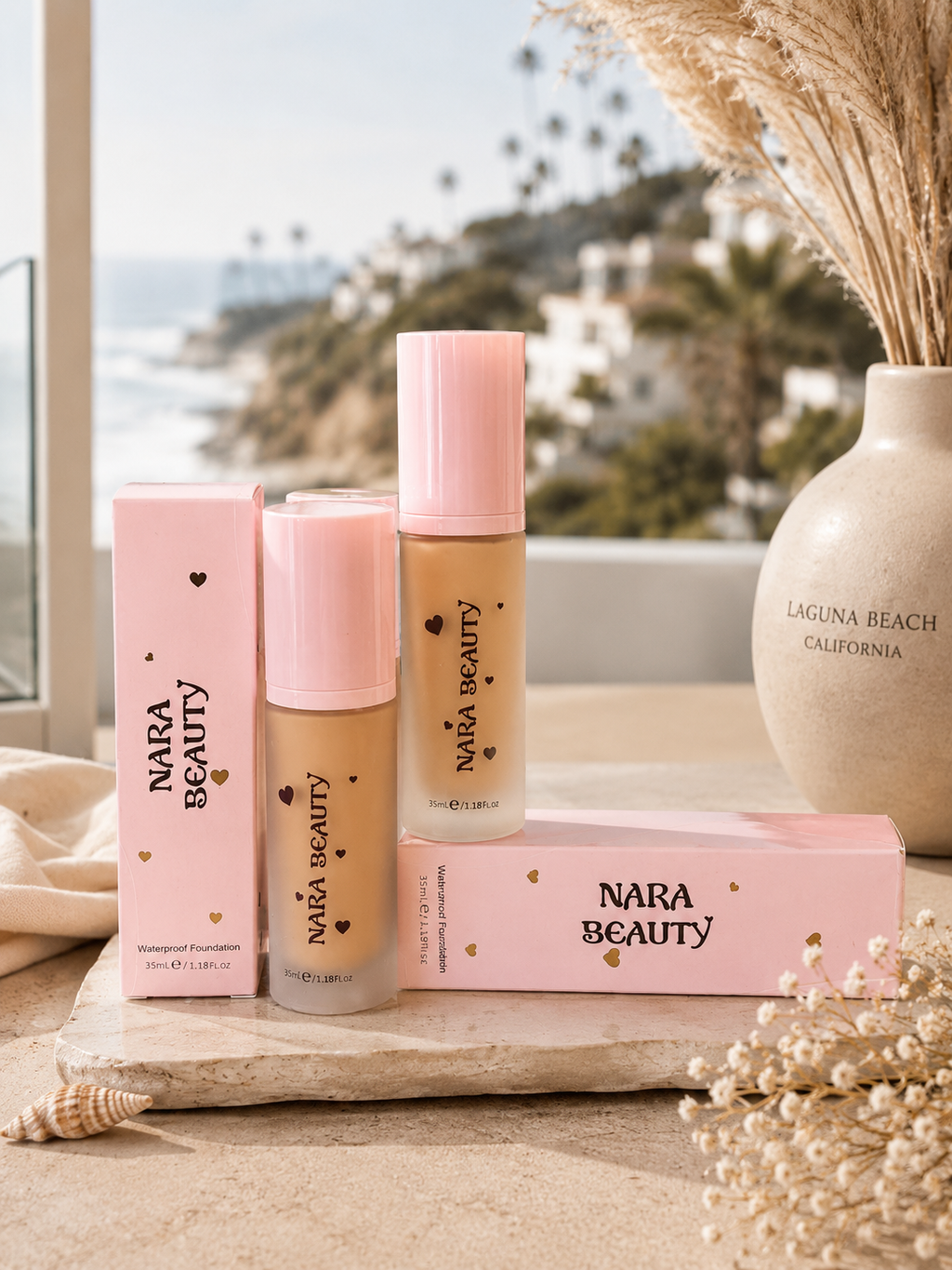 NATURAL SUNSCREEN BRIGHTENING WATERPROOF FULL COVERAGE CREAM FOUNDATION - medium skin tones